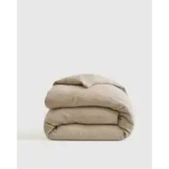 Quince 100% Organic Airy Cotton Gauze Duvet Cover 1PC Dune Size King - Picture 8 of 9